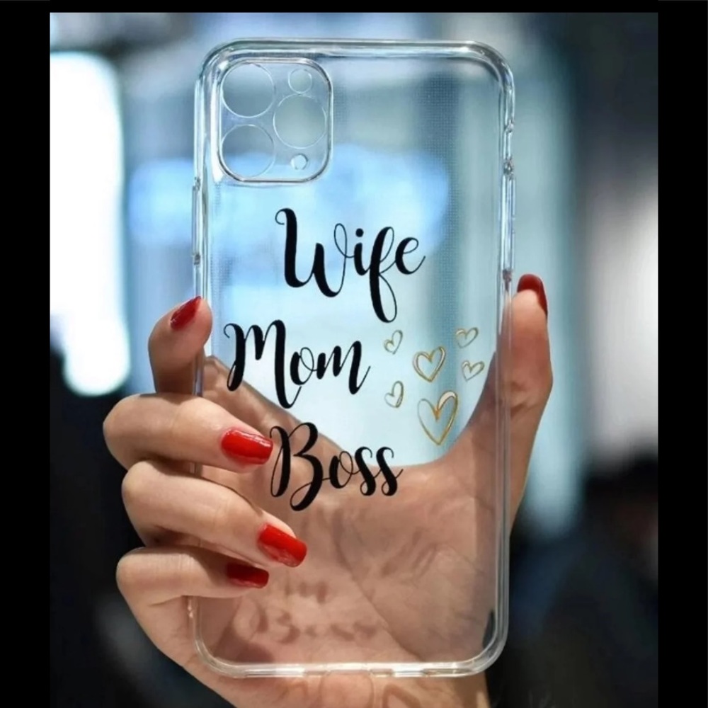 New iPhone "Wife, Mom, Boss" Clear Case